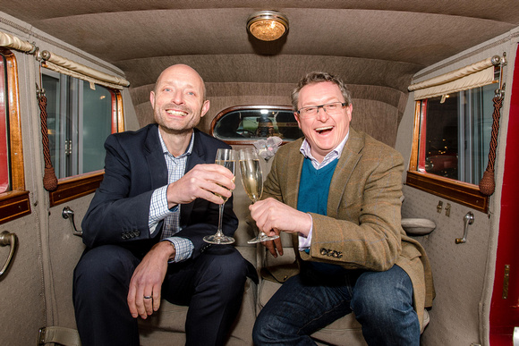 Lloyds Bank Commercial Relationship Manager Martin Potts, left, and Mark Godfrey, Managing Director of The Deer House Hotel celebrate the hotel’s new motor house.