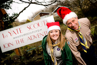 Katie Howell, from Chipping Sodbury, assistant leader of 1st Yate Cubs and Scout Leader Andy Pillinger are pleased to hear the news that Katie has won a competition with Swinton Insurance which will s