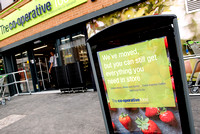 The Midcounties Co-operative food store opens a temporary shop in Botley, Oxford close to the site where the old store is being demolished to make way for a new store.