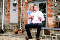 Lisa and Peter Earnshaw at their property in Devon, Little Silver Nugget, for which they have received the Sykes Gem Award for award for ‘Best Hot Tub Property’.