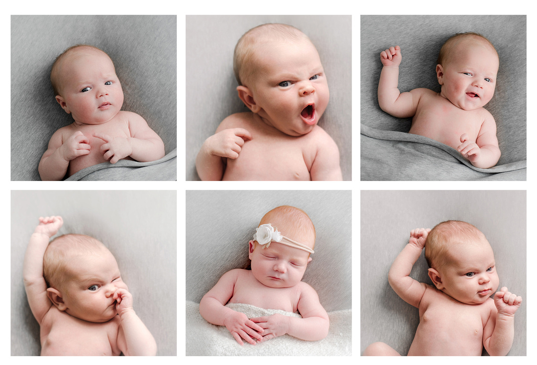 Montage of newborn baby expressions
