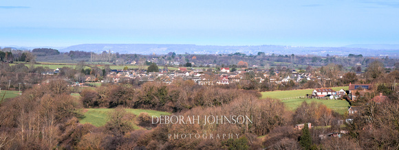 View to Merriott from Bincombe Hill , January 2021